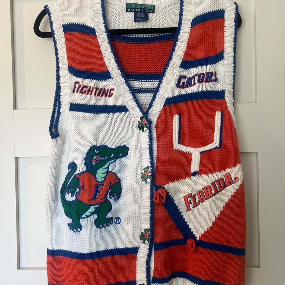 Florida Gators Vintage Collegiate Eagle’s Eye Women's Knitted Vest -Size Medium